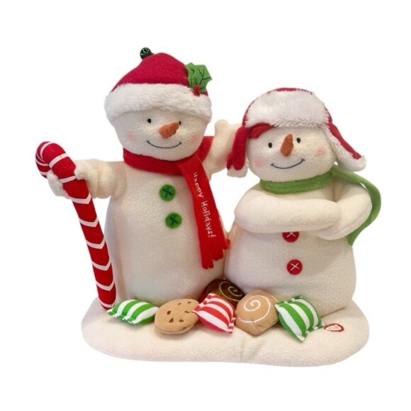Hallmark Jingle Pals Seasons Treatings Singing Dancing Snowman Plush Duo 2008 - Picture 1 of 8